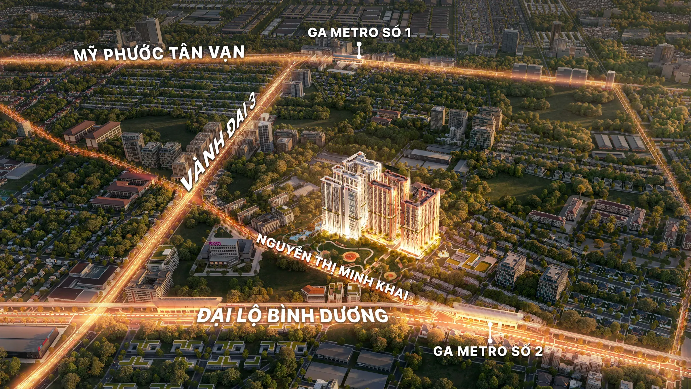 Phối cảnh tổng thể dự án Monrei Saigon — Thuận An, Bình Dương